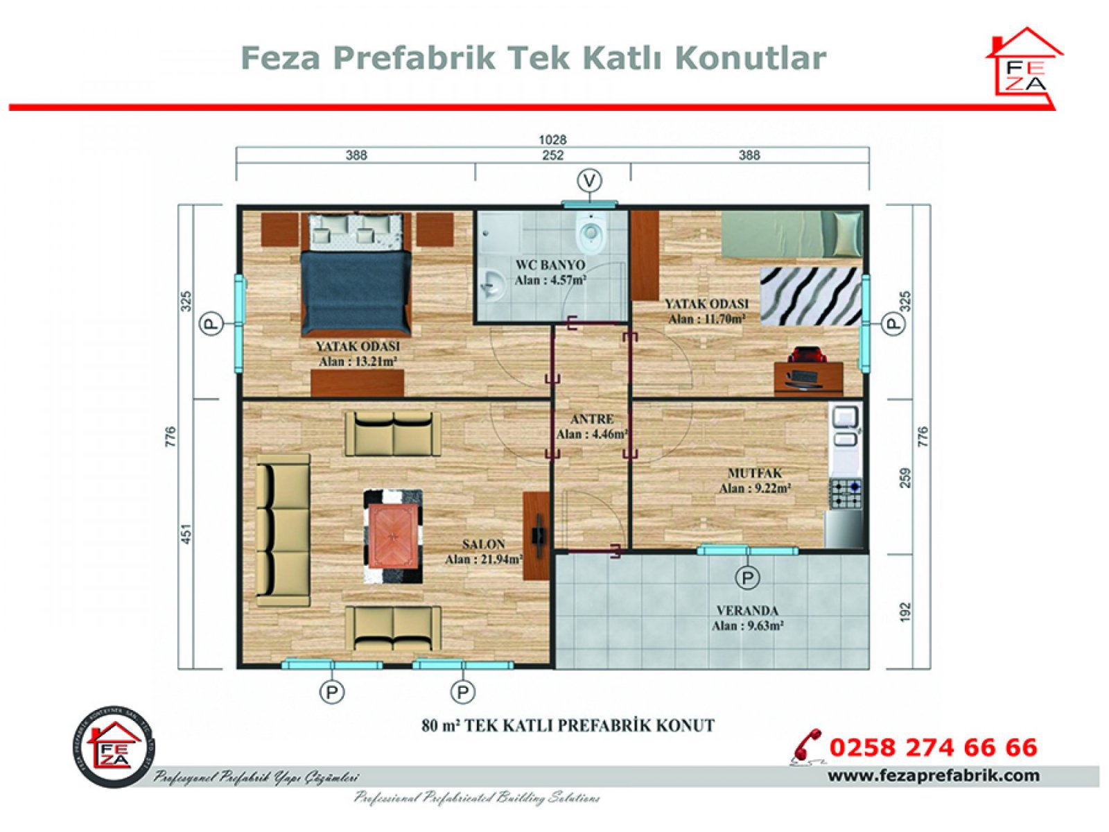 80 m2 Prefabrik Konut