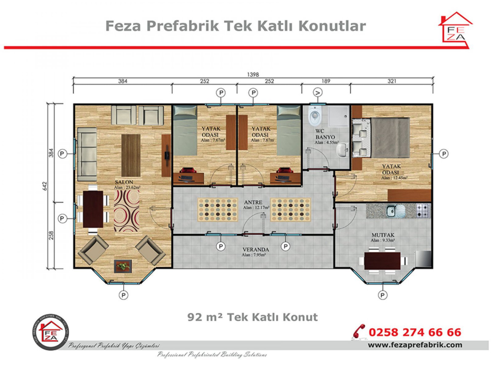 92 m2 Prefabrik Konut