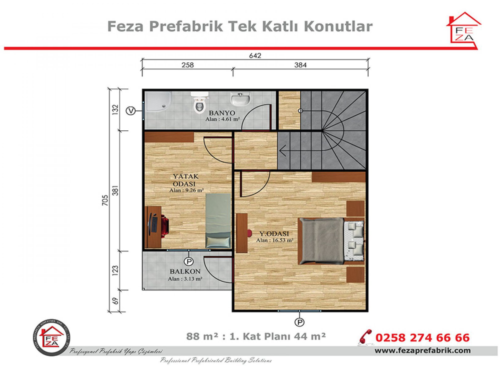 88 m2 Prefabrik Konut