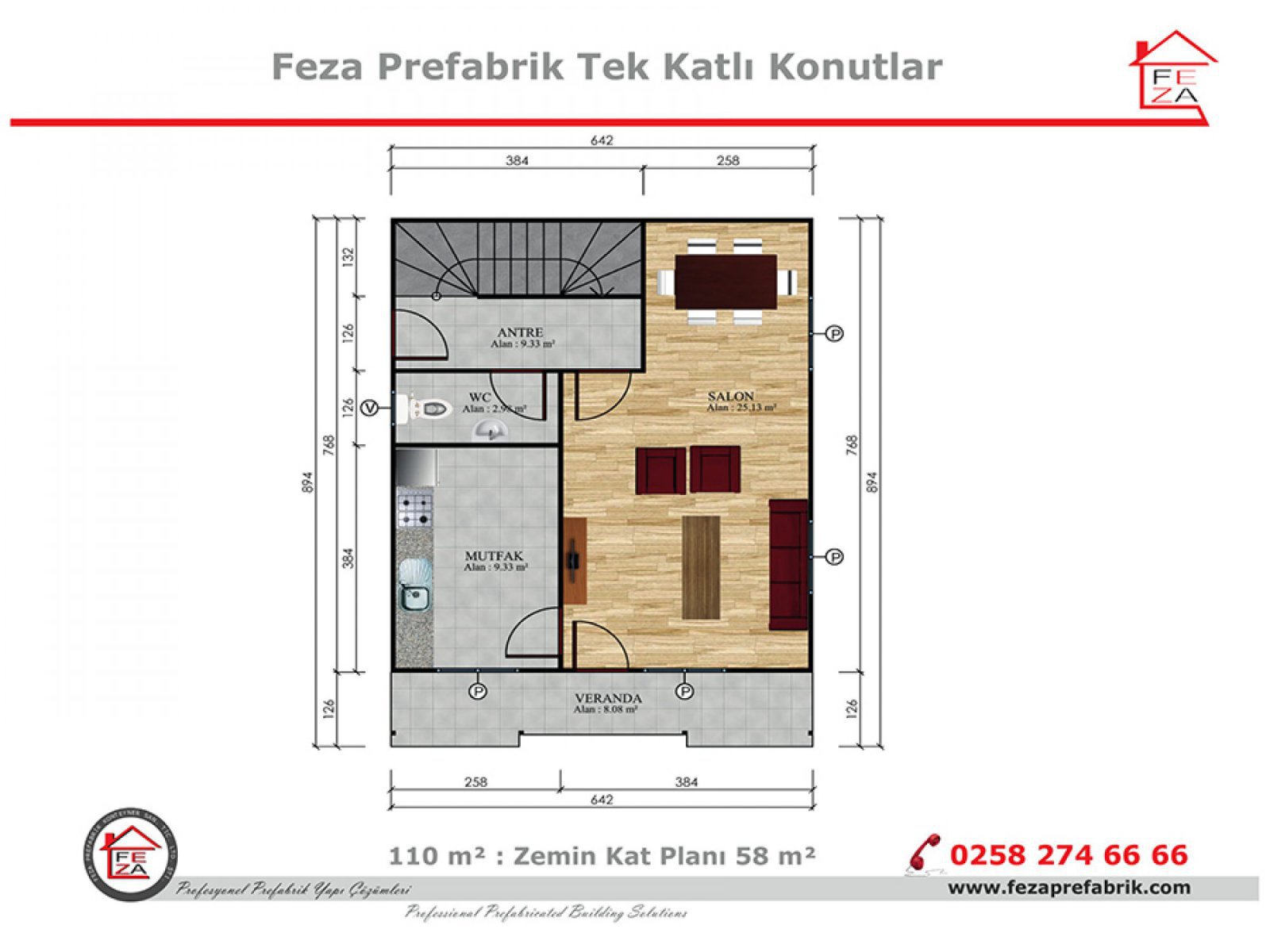110 m2 Prefabrik Konut