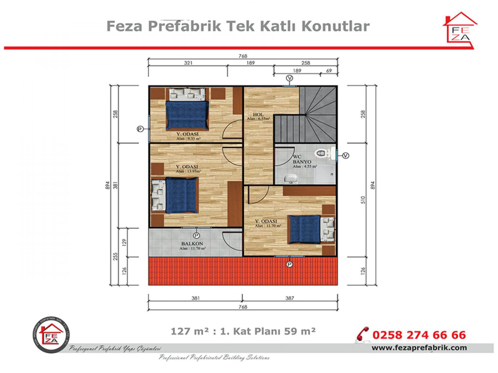 127 m2 Prefabrik Konut