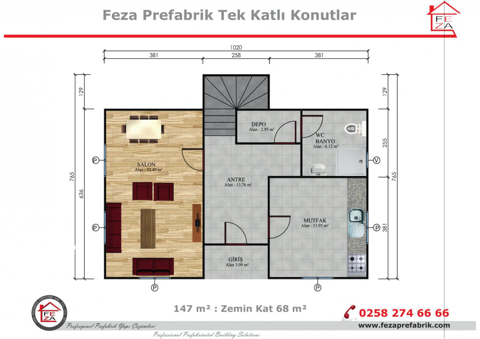 147 m2 Prefabrik Konut