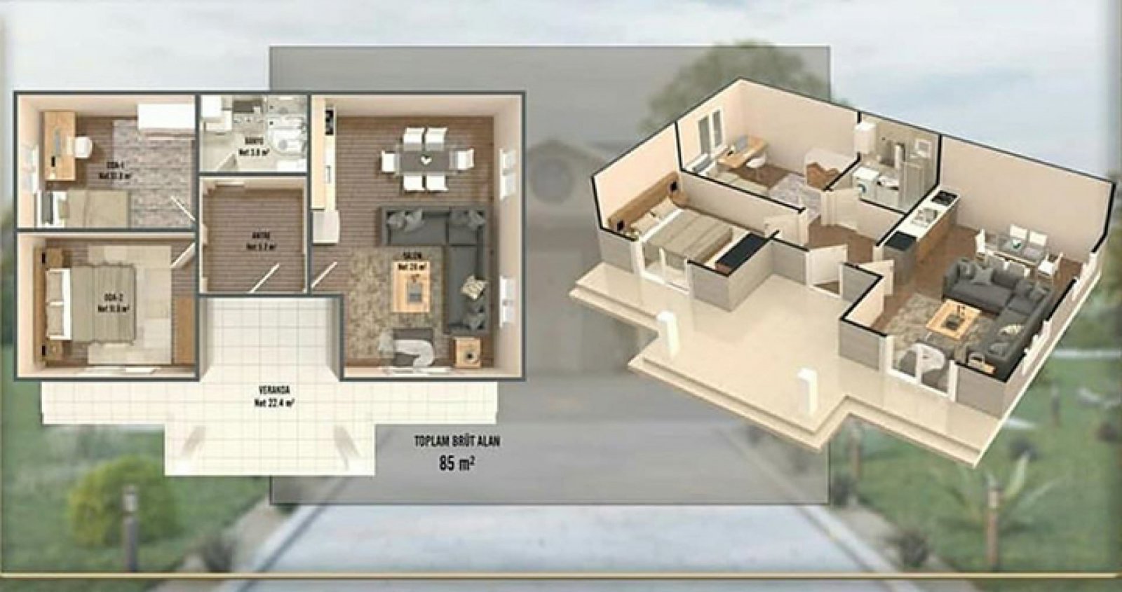 85 m2 Single Storey Steel House