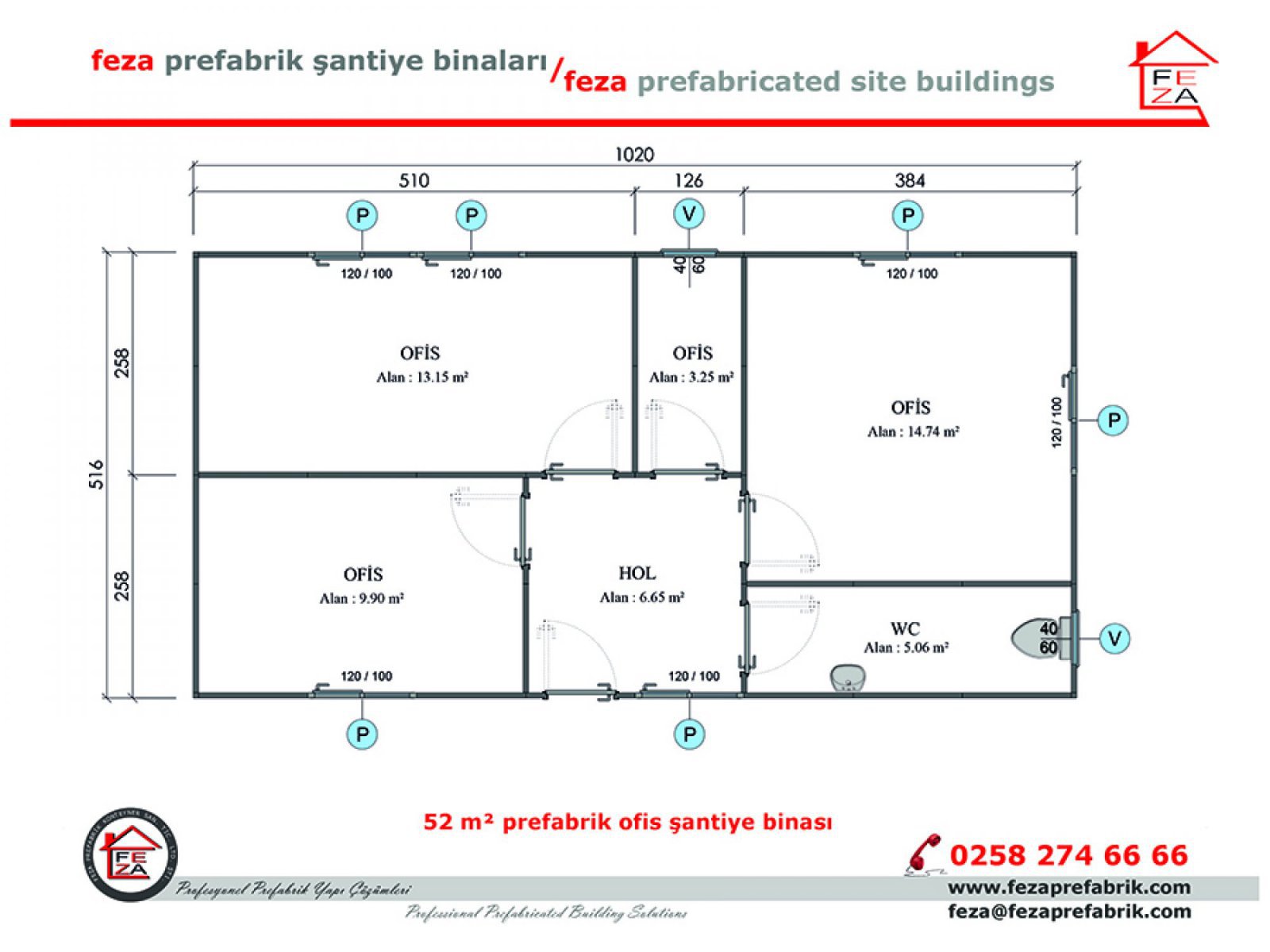 52 m2 Prefabricated Office