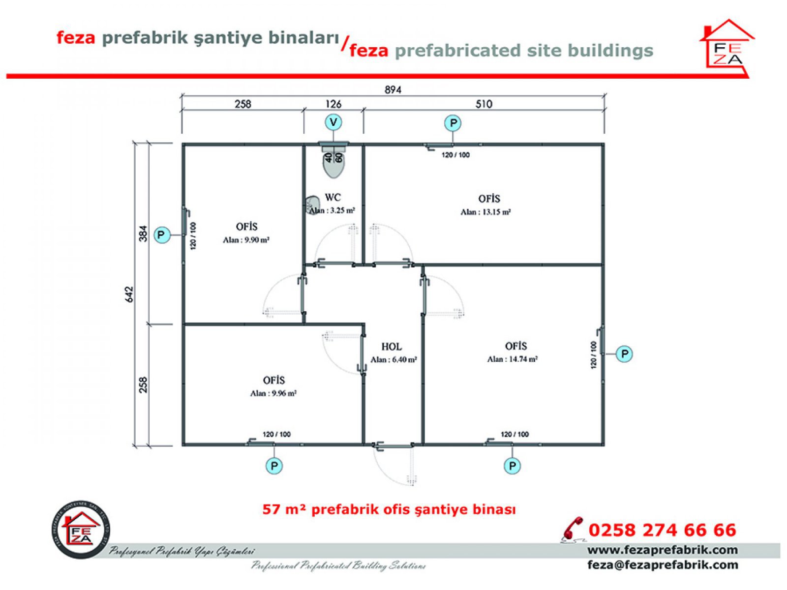 57 m2 Prefabricated Office