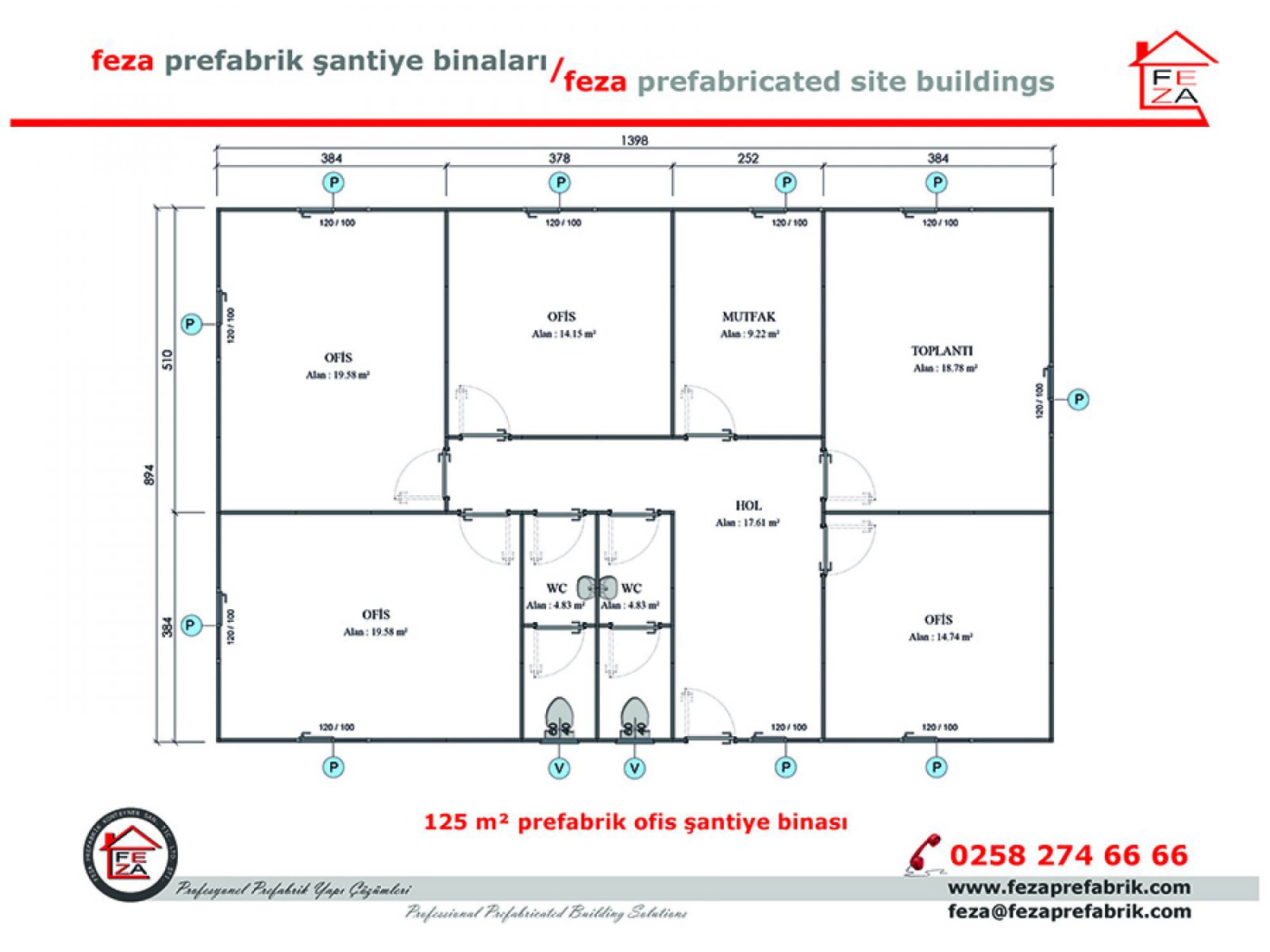 125 m2 Prefabricated Office