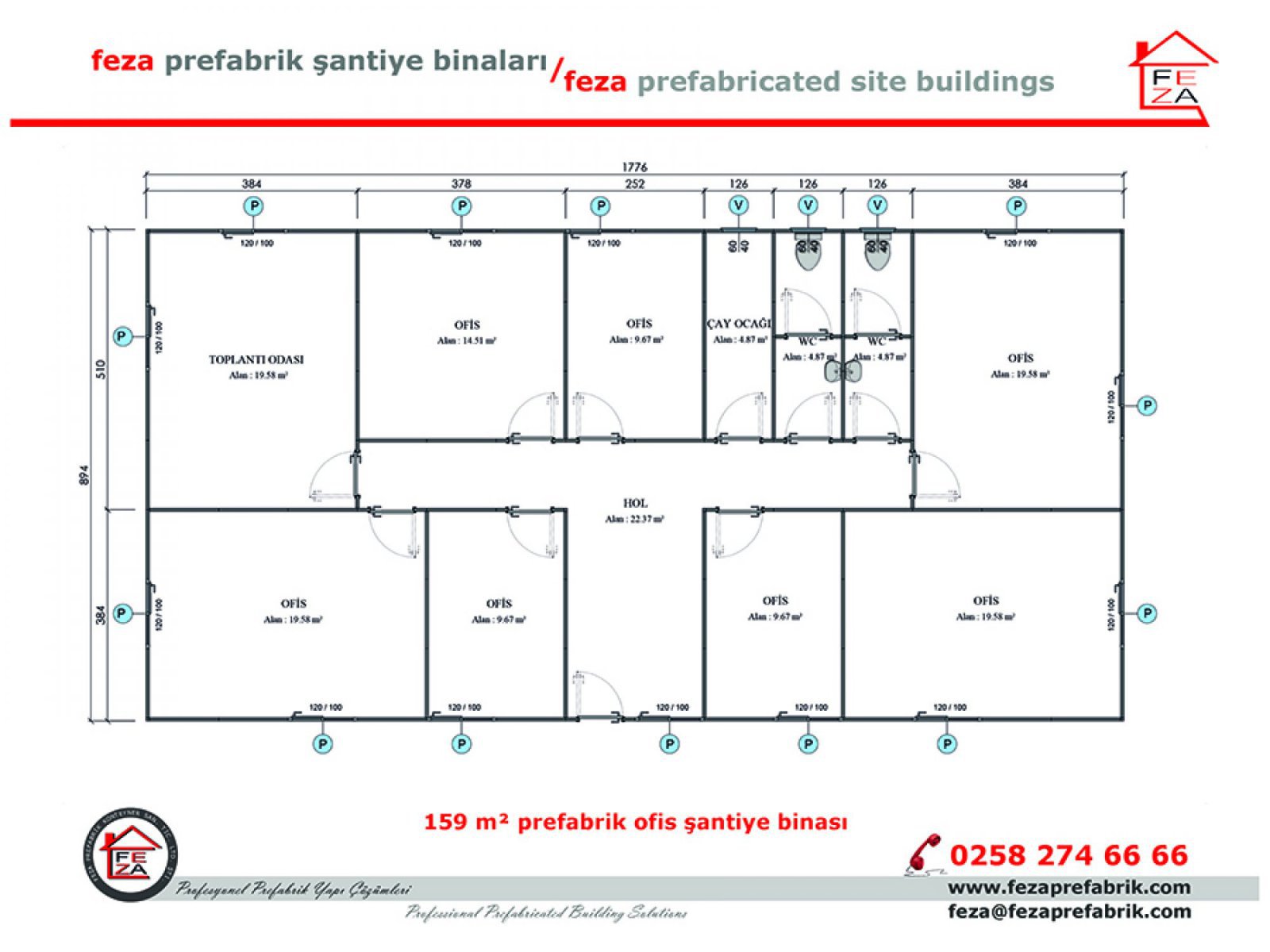 159 m2 Prefabricated Office