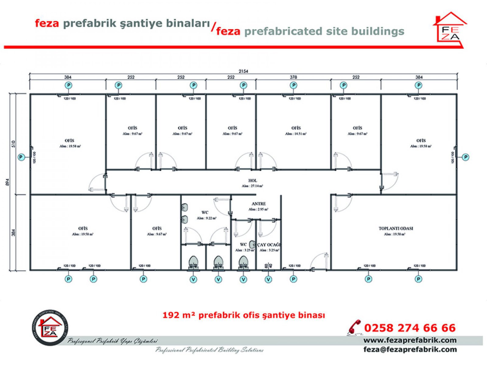 192 m2 Prefabricated Office