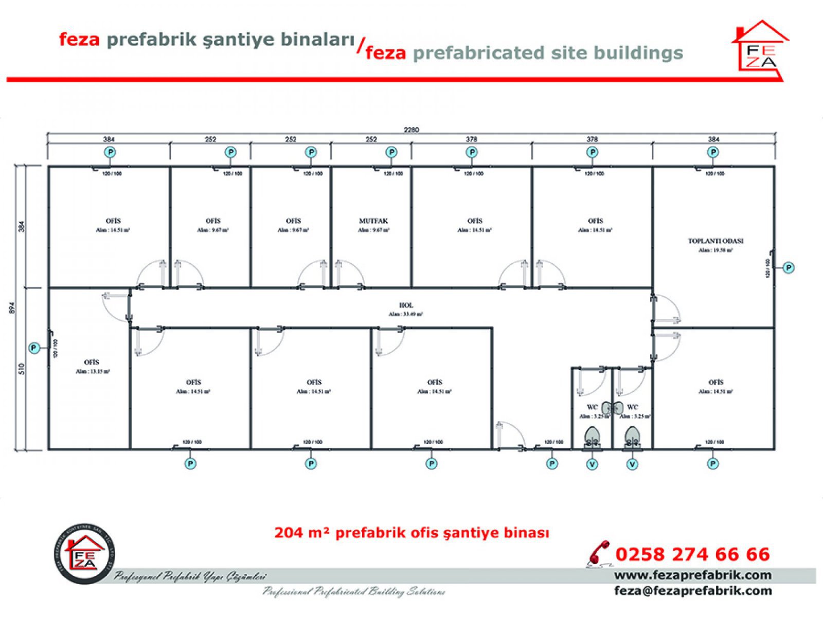 204 m2 Prefabricated Office