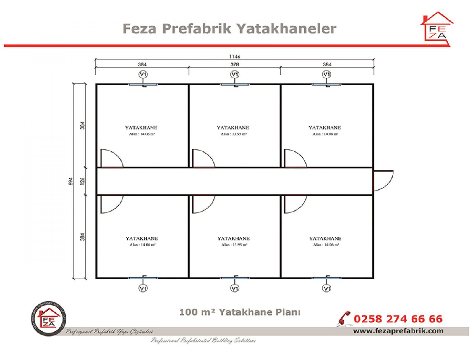 100 m2 Prefabricated Dormitory