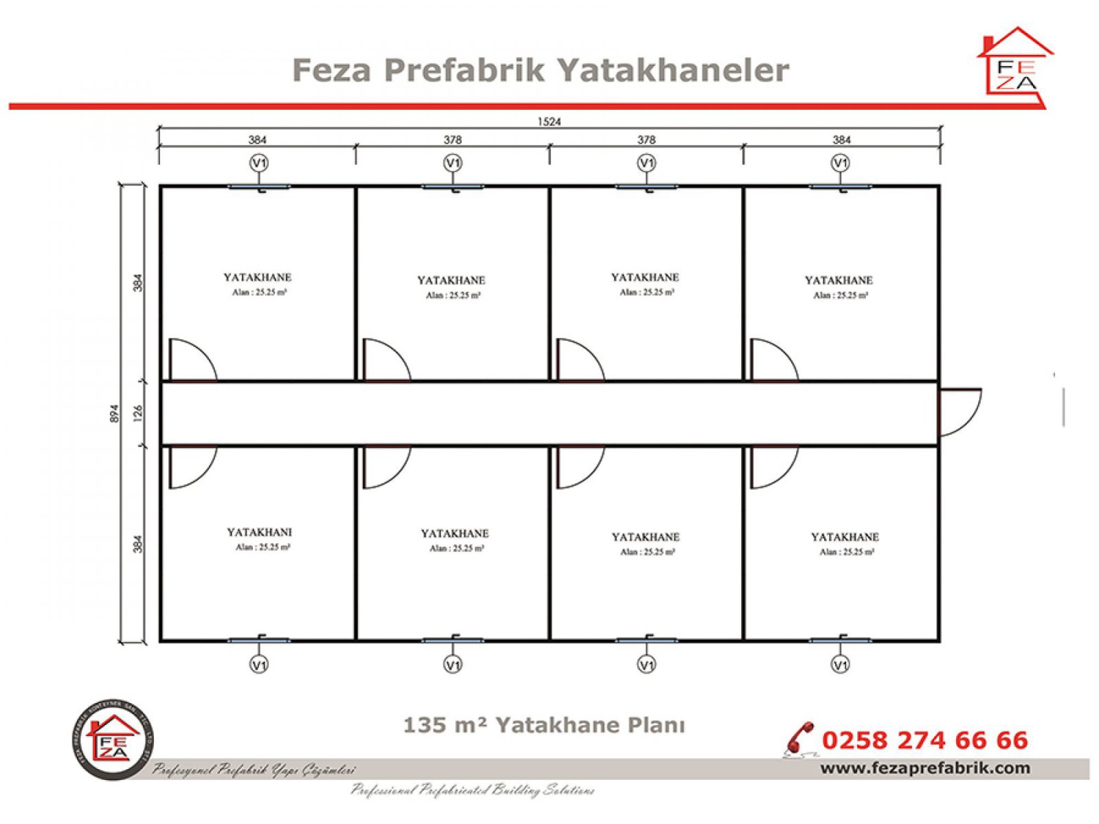 135 m2 Prefabricated Dormitory