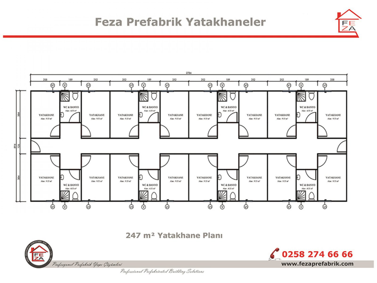 247 m2 Prefabricated Dormitory