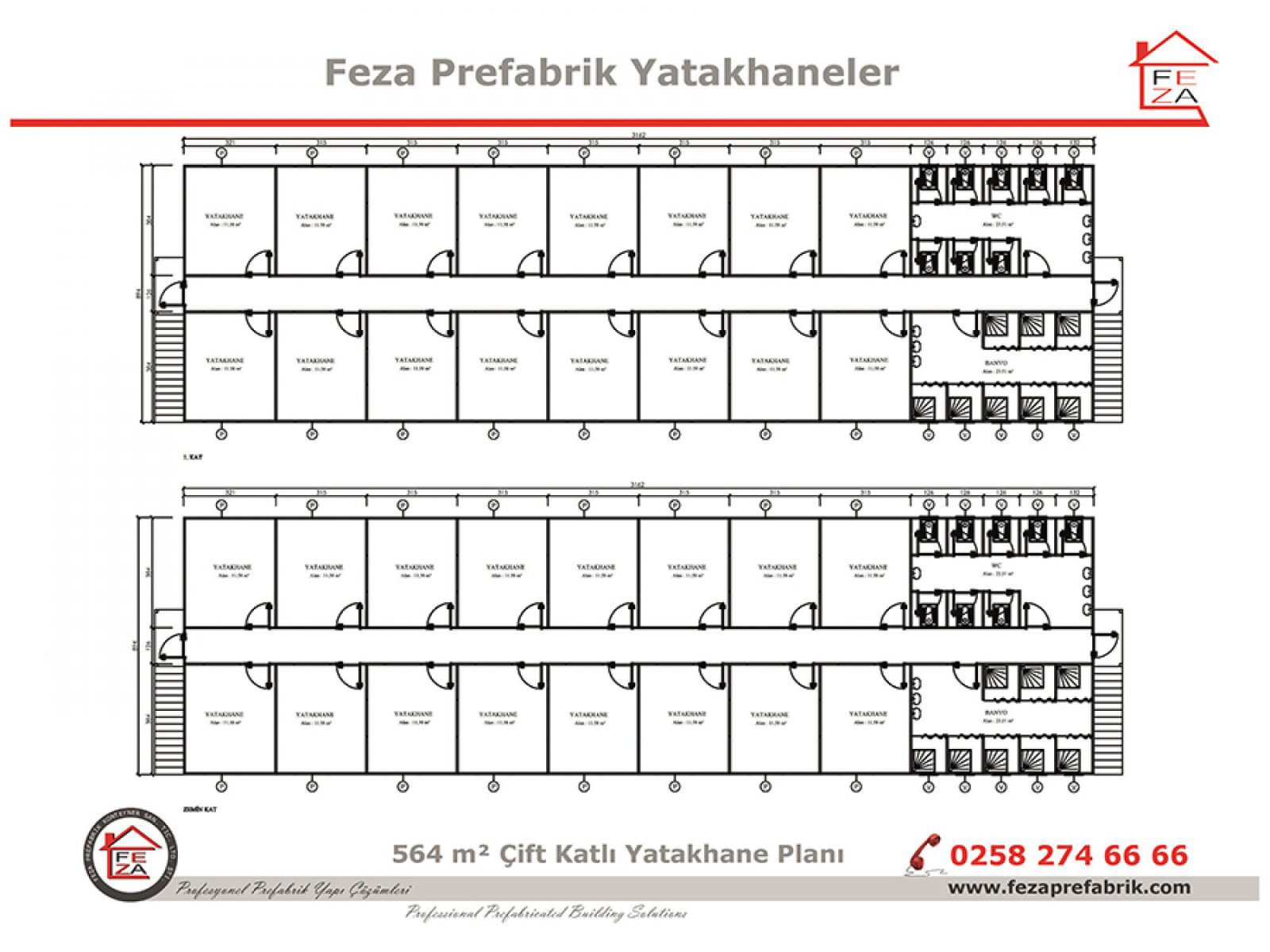 564 m2 Prefabricated Dormitory