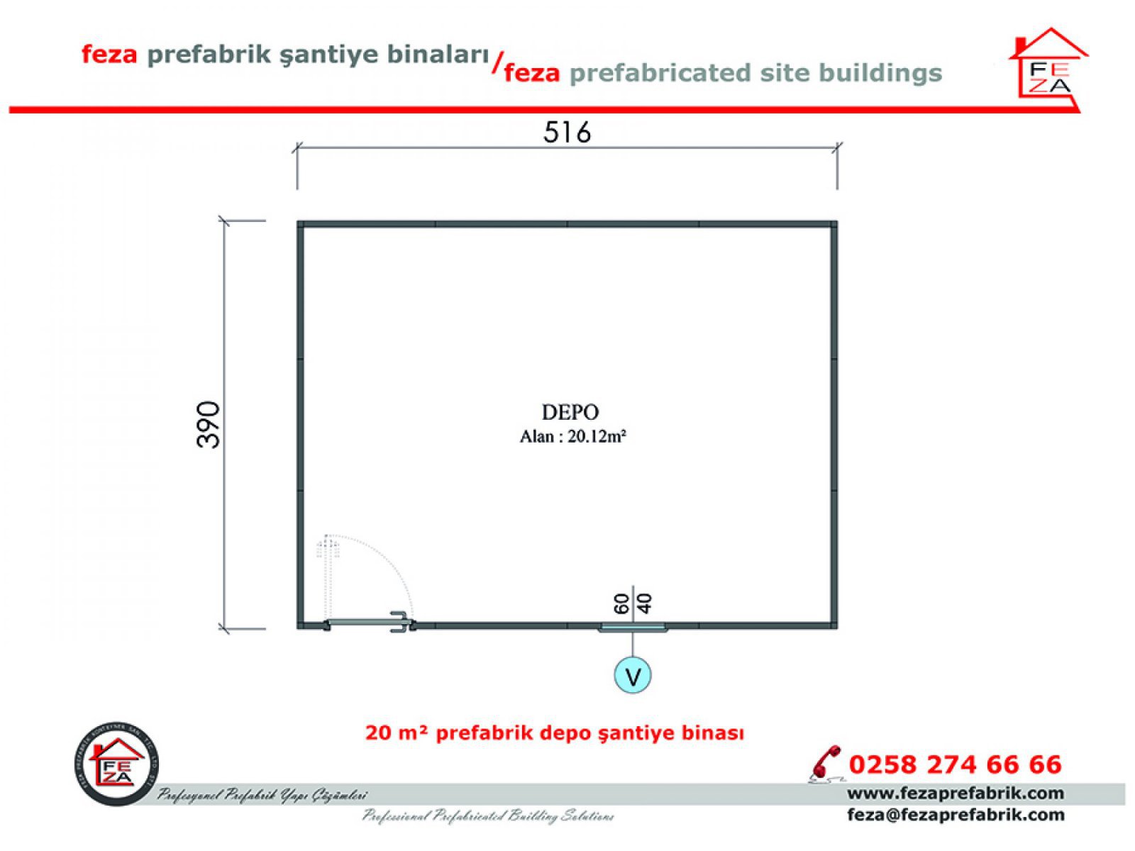 20 m2 Prefabrik Depo
