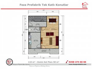 110 m2 Prefabrik Konut