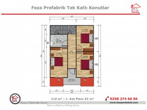 110 m2 Prefabrik Konut