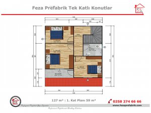 127 m2 Prefabrik Konut