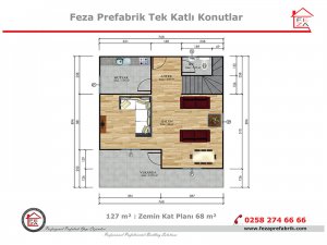 127 m2 Prefabrik Konut
