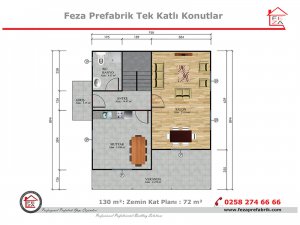 131 m2 Prefabrik Konut