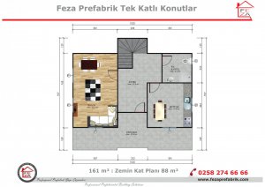 161 m2 Prefabrik Konut