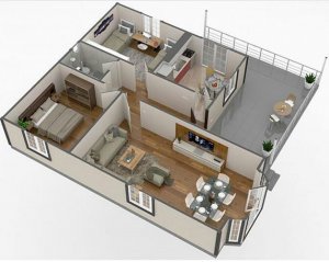 100 m2 Single Storey Steel House