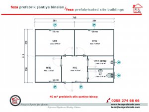 40 m2 Prefabrik Ofis