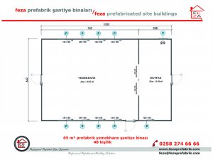 65 m2 Prefabricated Dining Hall for 48 People