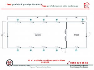  79m2 Prefabricated Dining Hall for 60 People
