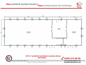 237 m2 234 Kişilik Prefabrik Yemekhane