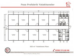 203 m2 Prefabricated Dormitory