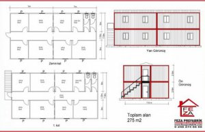 275 m2 - Feza İki Katlı Konteyner