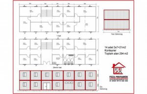 294 m2 - Feza İki Katlı Konteyner