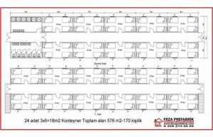 576 m2 - Feza İki Katlı Konteyner